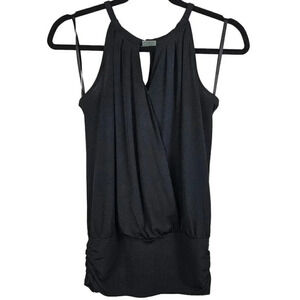 White House Black Market Black Halter Top Blouse Sleeveless Size X Small WHBM XS